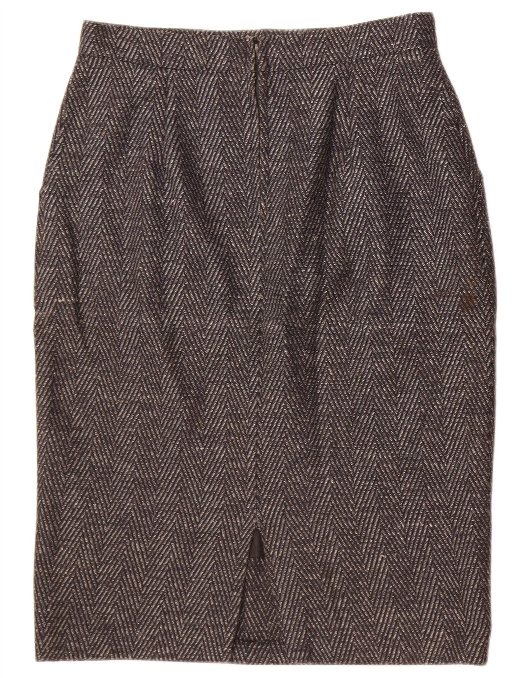 Gonna a tubino vintage da donna W30 Chevron grigio medio