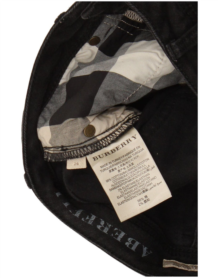 Jeans dritti da donna Burberry W26 L25 cotone nero