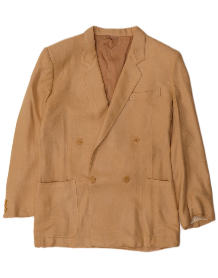 Giacca blazer doppiopetto vintage da uomo IT 50 grande beige
