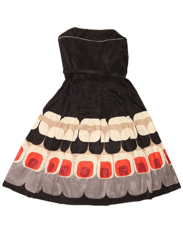Debut Abito da donna senza spalline UK 14 Large Nero geometrico Poliestere