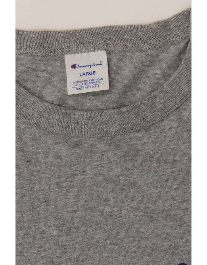 T-shirt grafica da uomo Champion Top grande grigio chiazzato