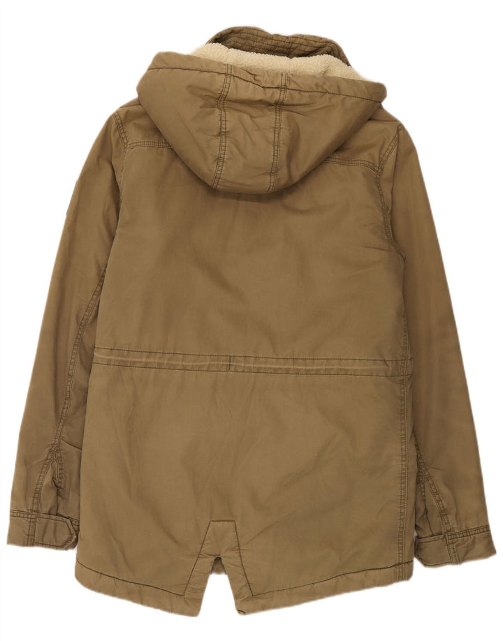 Giacca parka da donna con cappuccio Superdry UK 16 grande cotone kaki