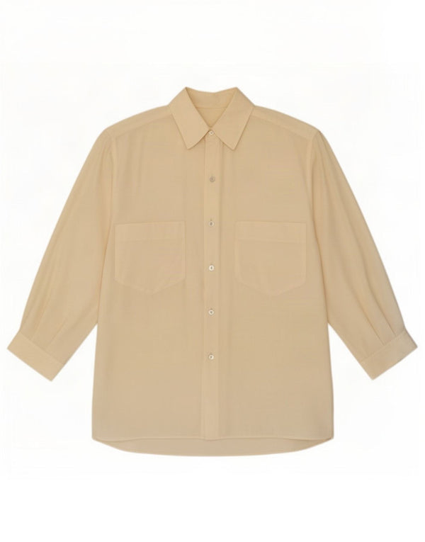 Camicia vintage da donna con maniche a 3/4 UK 16 grande bianco sporco