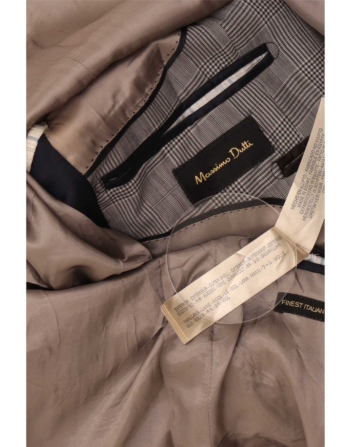 Giacca blazer da uomo a 1 bottone Massimo Dutti UK 38 pied de poule grigio medio