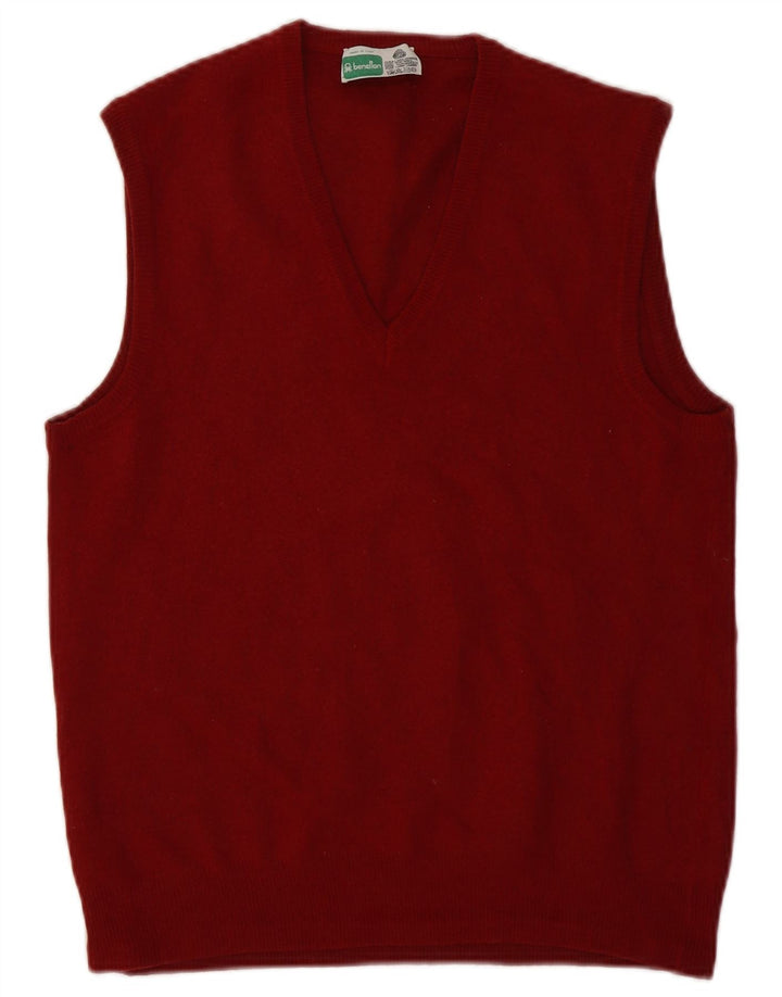 Canotta da uomo Benetton IT 52 Large Maroon Virgin Wool