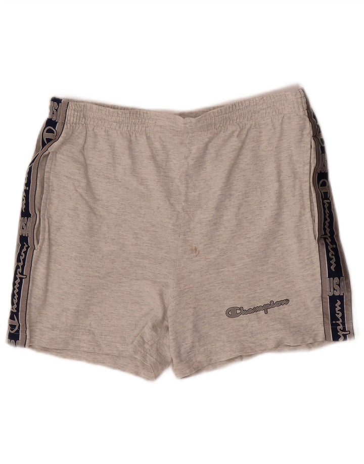CHAMPION Pantaloncini sportivi grafici da uomo piccoli in cotone color block grigio