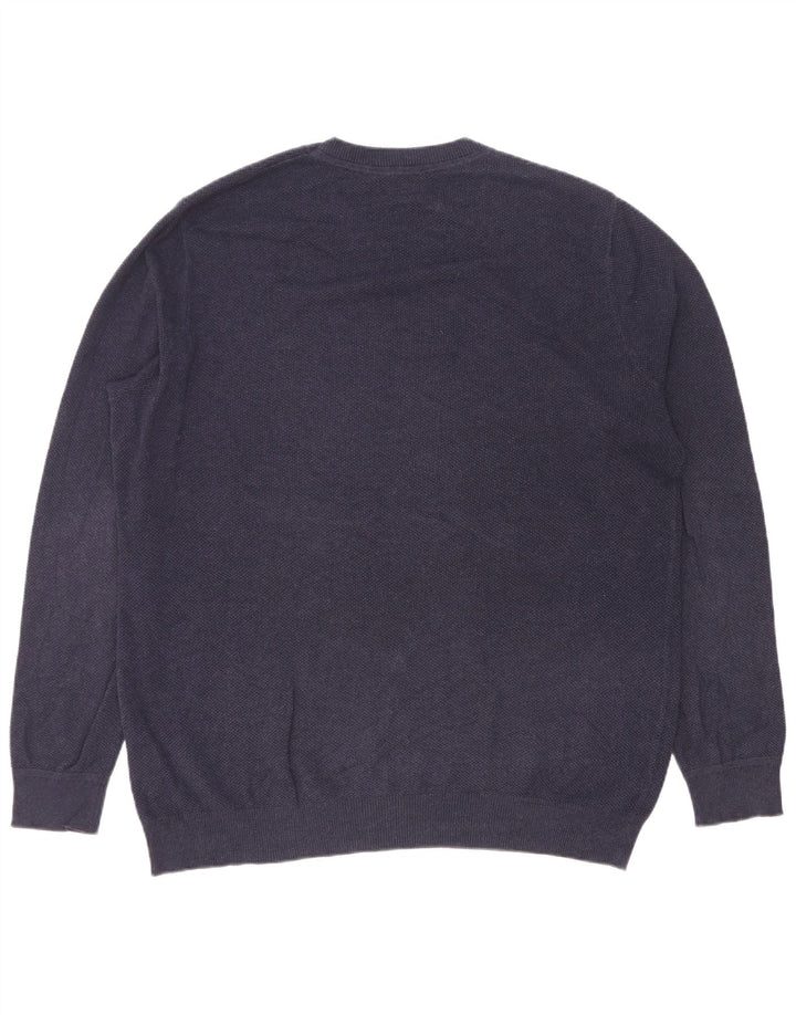 Maglione maglione girocollo da uomo John Lewis in cotone blu navy medio