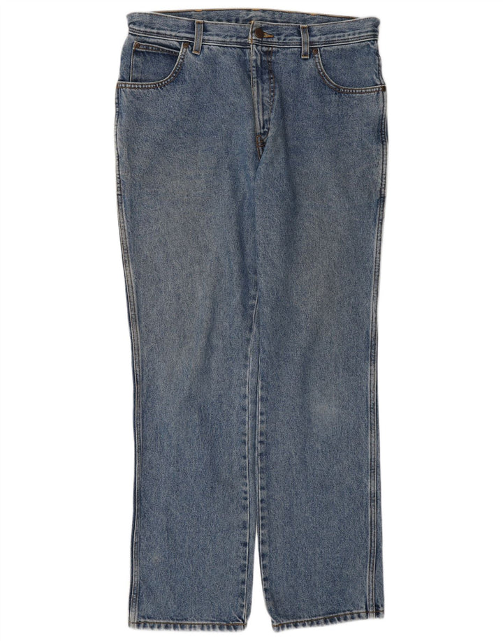 Jeans dritti da uomo Wrangler vestibilità regolare W34 L32 cotone blu