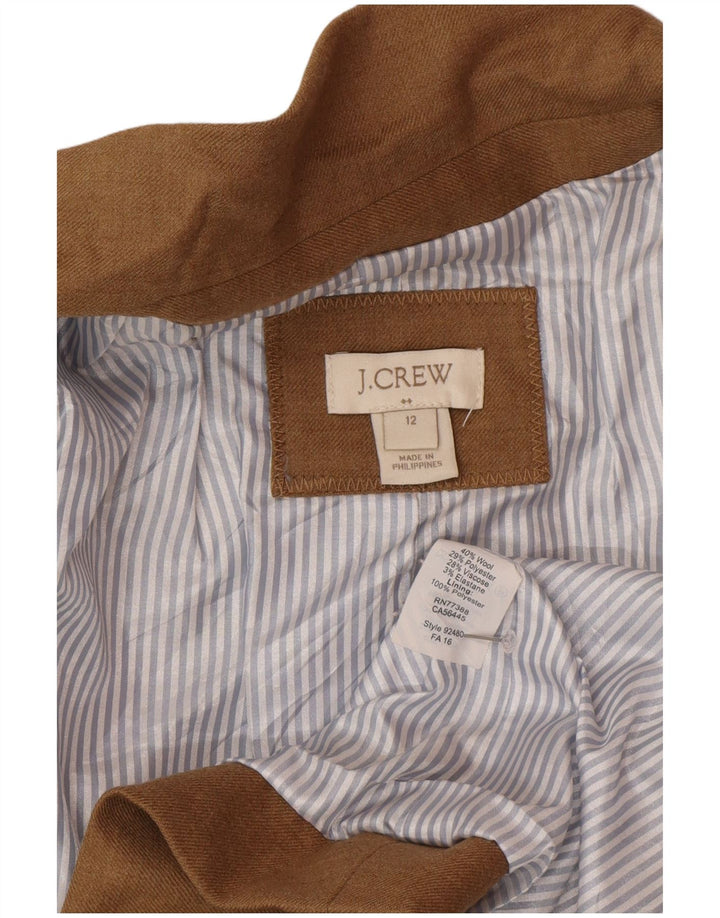 Giacca blazer a 2 bottoni da donna J. Crew US 12 Large Beige Lana