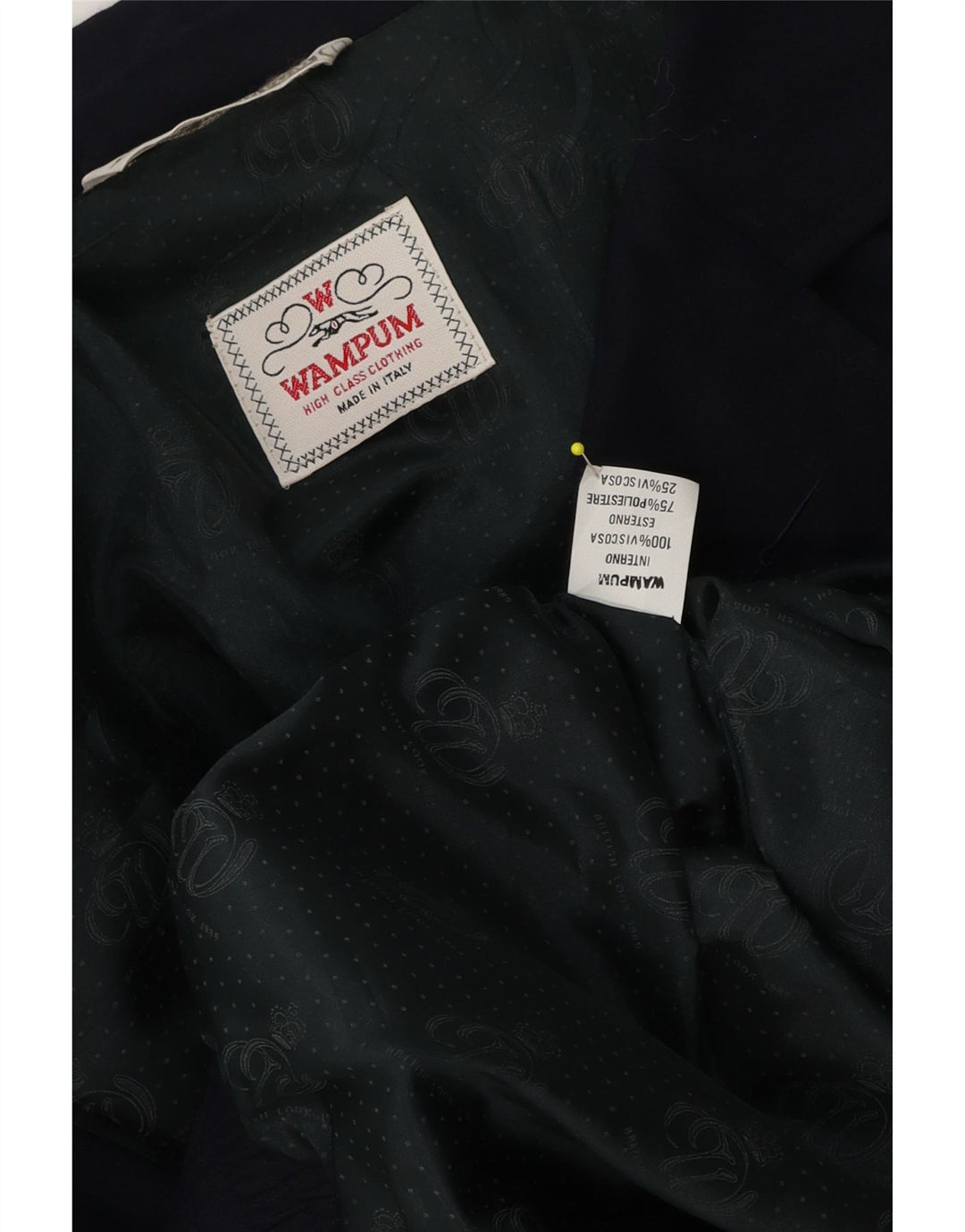 Giubbotto bomber da uomo Wampum UK 42 XL viscosa blu navy