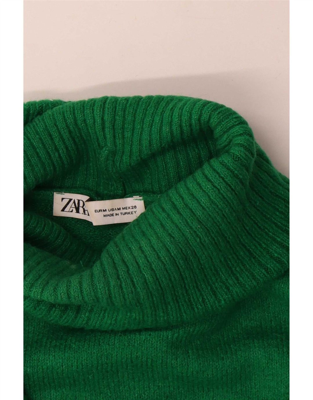 Maglione maglione oversize con collo alto da donna Zara UK 14 Verde medio
