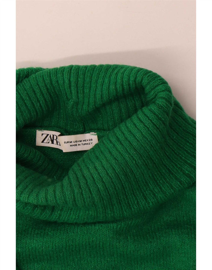 Maglione maglione oversize con collo alto da donna Zara UK 14 Verde medio