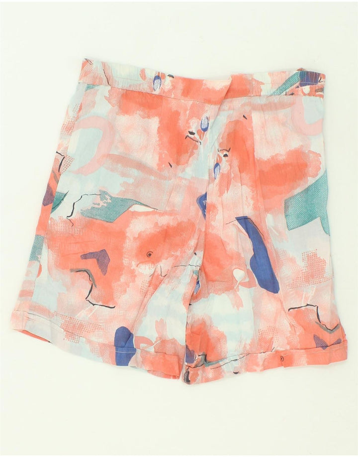 VINTAGE Womens Abstract Pattern Casual Shorts UK 14  Large  W32 Orange Vintage Vintage and Second-Hand Vintage from Messina Hembry 