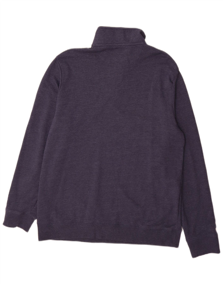 Felpa Chaps da uomo con zip e collo, maglione XL, cotone blu navy