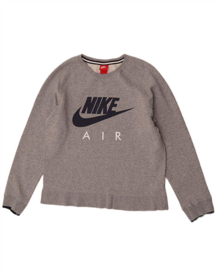 Felpa grafica da uomo Nike Felpa in cotone chiazzato grigio medio