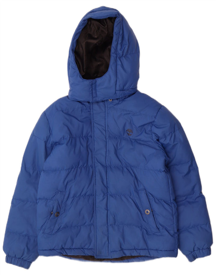Giacca imbottita con cappuccio Timberland per ragazzi 9-10 anni in poliestere blu