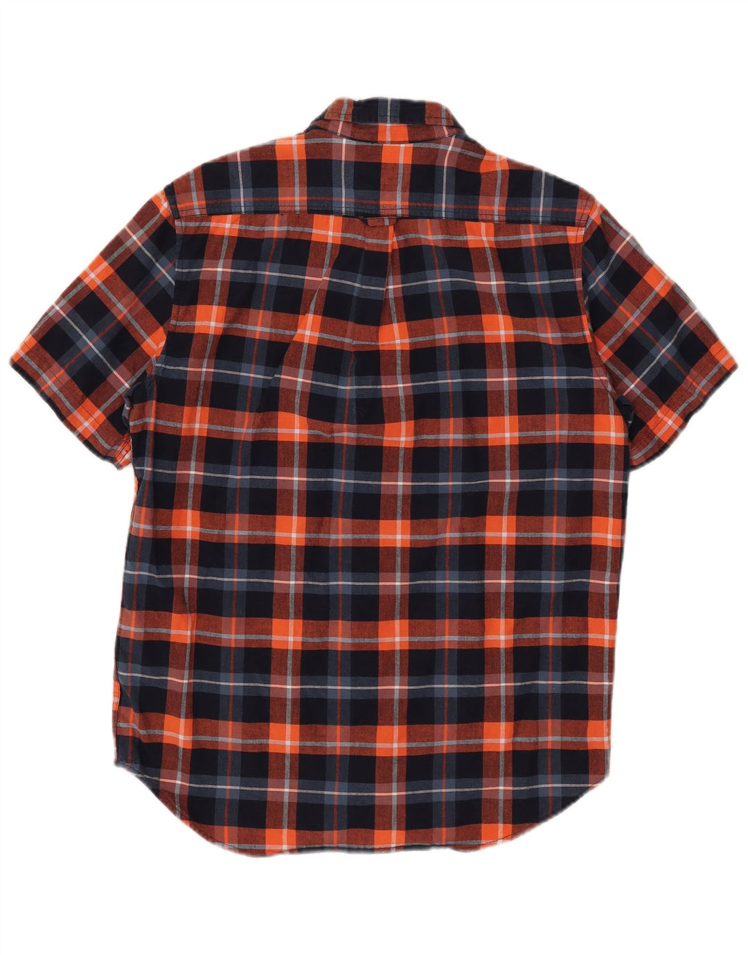 Camicia Timberland da uomo a maniche corte con vestibilità regolare, motivo a quadri blu navy medio