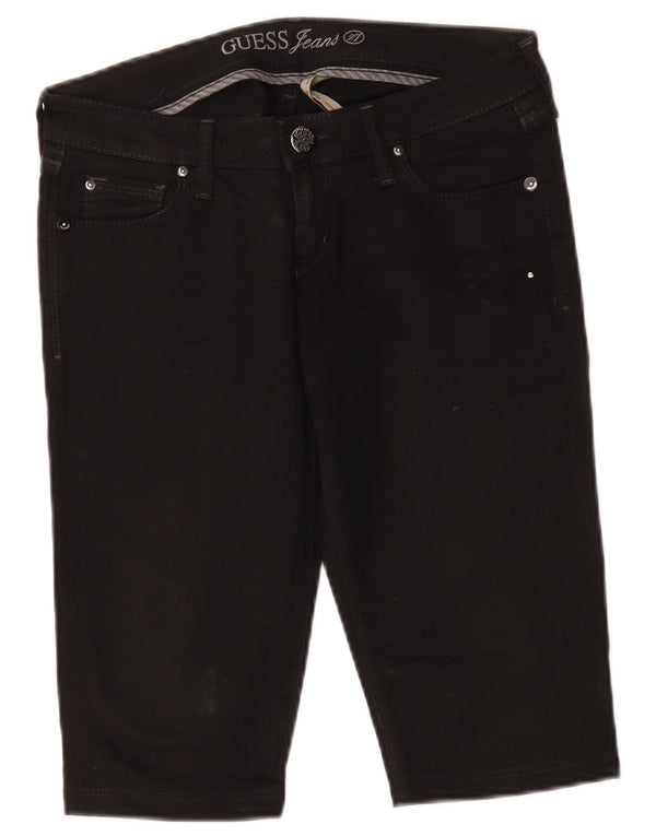 Guess Bermuda da donna in denim slim fit Beverly W27 piccolo cotone nero