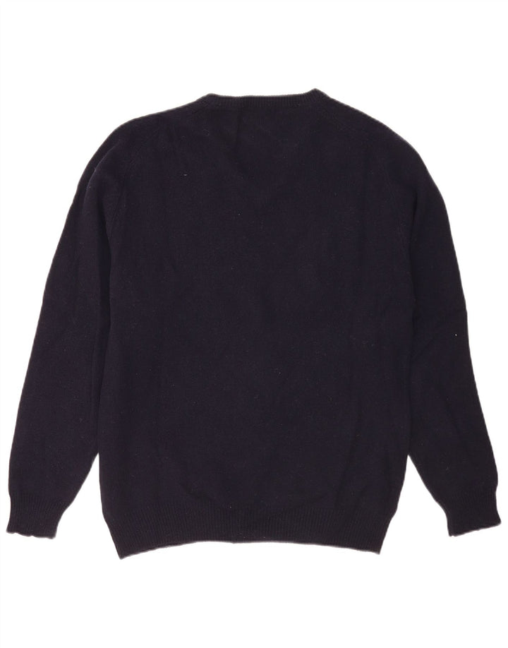 Maglione Kappa da uomo con scollo a V, lana d'agnello medio blu navy