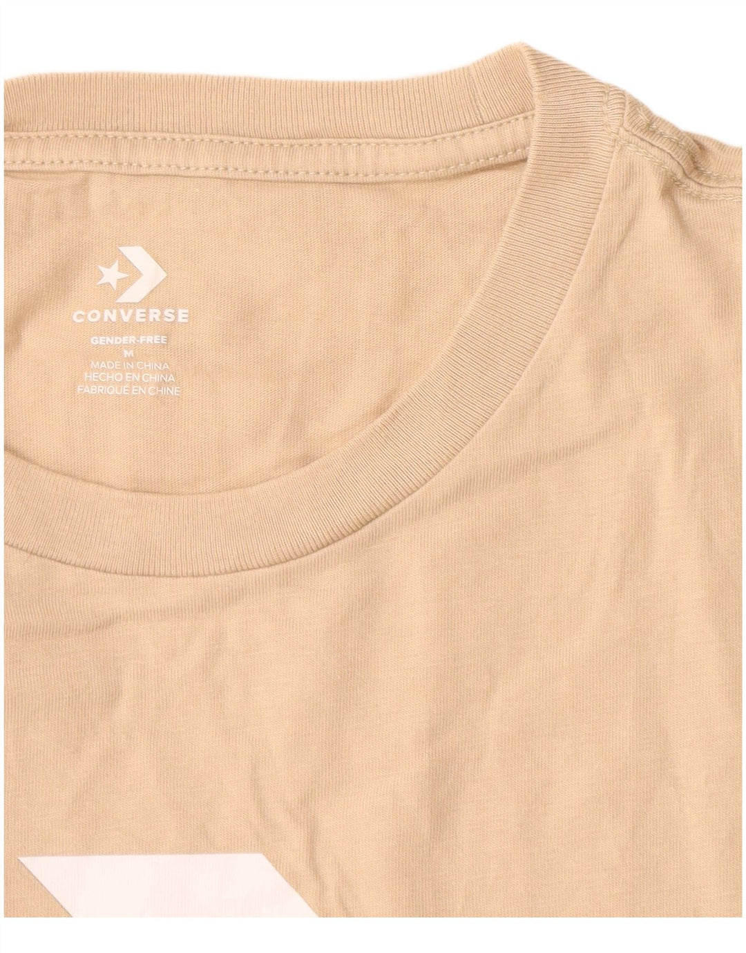 T-shirt grafica da uomo Converse Top in cotone beige medio