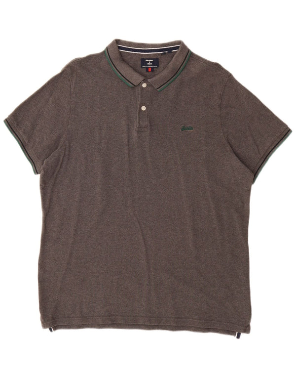 Polo da uomo Superdry 2XL in cotone grigio