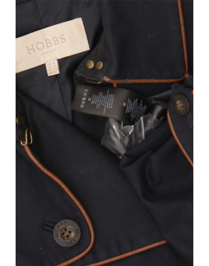 Trench da donna Hobbs UK 16 grande cotone blu navy