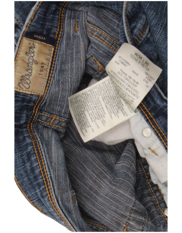 Jeans dritti elasticizzati Texas Wrangler da uomo W36 L30 cotone blu