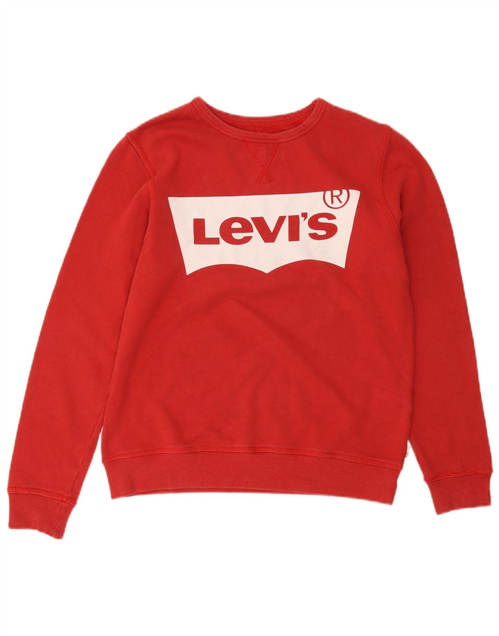 Felpa grafica per ragazzi Levi's 13-14 anni in cotone rosso
