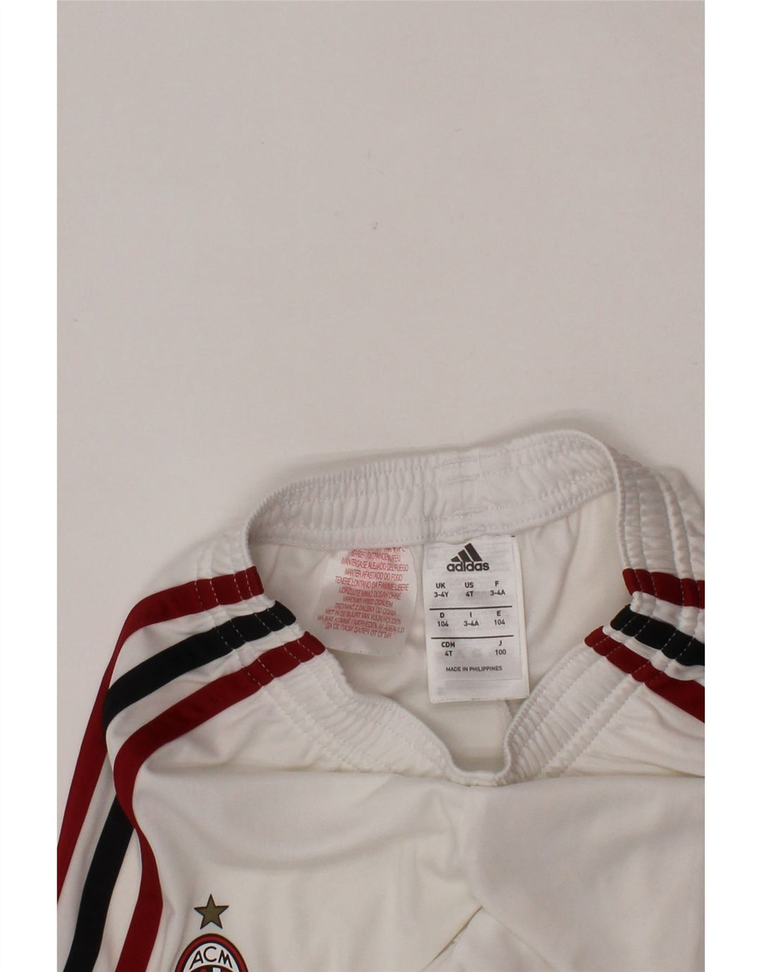 Pantaloncini sportivi ADIDAS AC Milan da ragazzo 3-4 anni in poliestere bianco