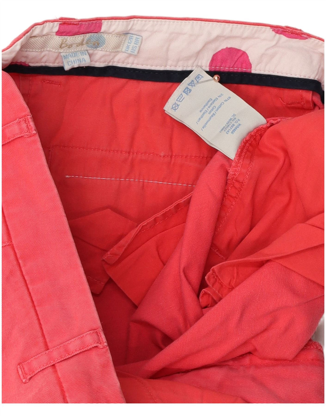 Pantaloni chino slim da donna BODEN UK 12 medi W32 L30 cotone rosa