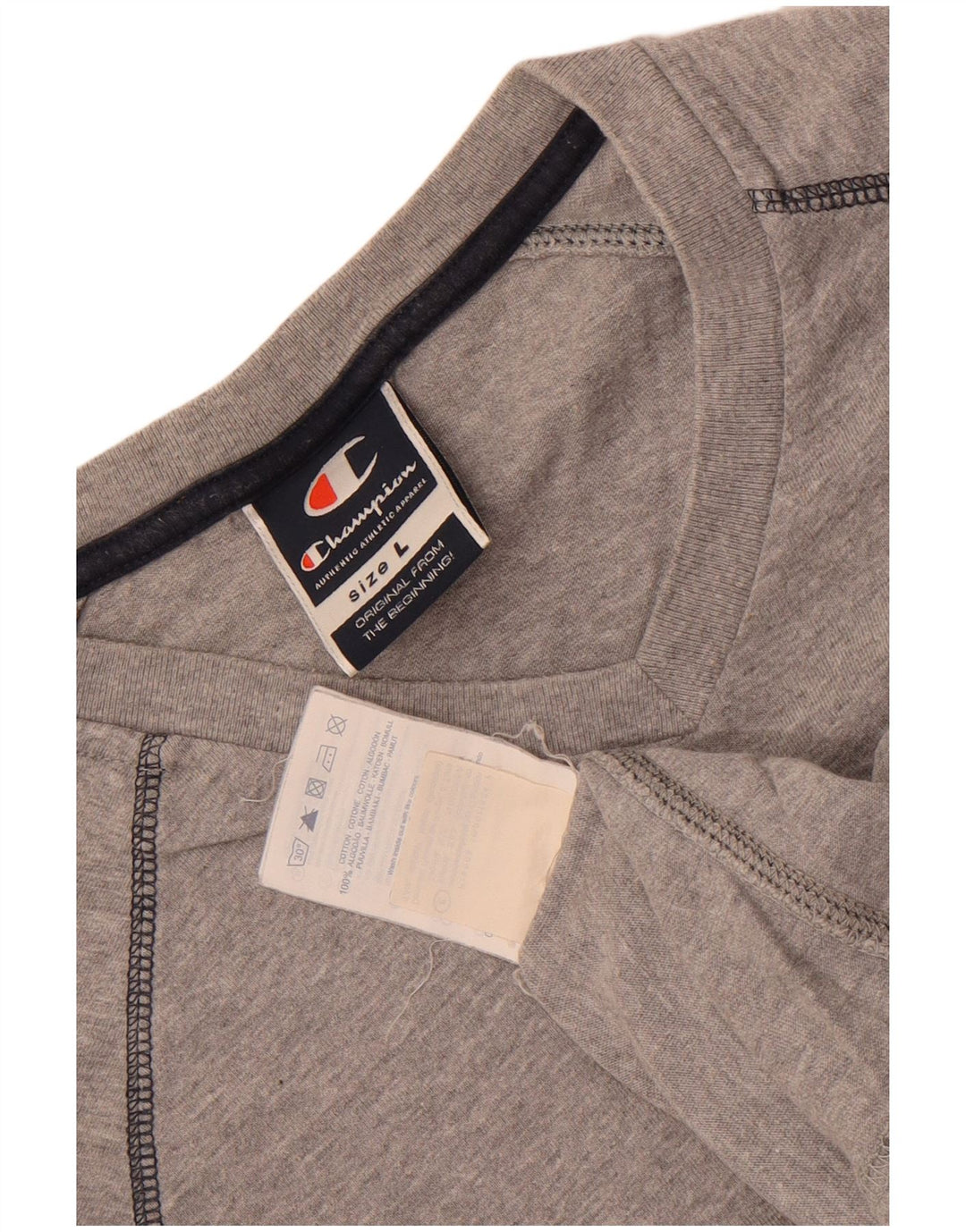 T-shirt da uomo Champion Top grande in cotone chiazzato grigio