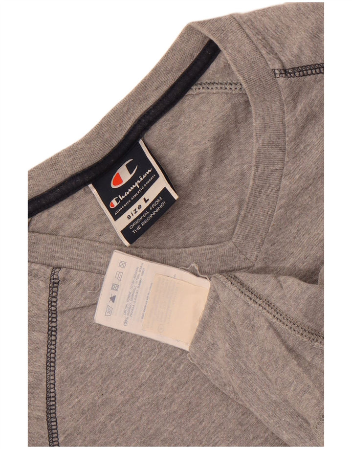 T-shirt da uomo Champion Top grande in cotone chiazzato grigio