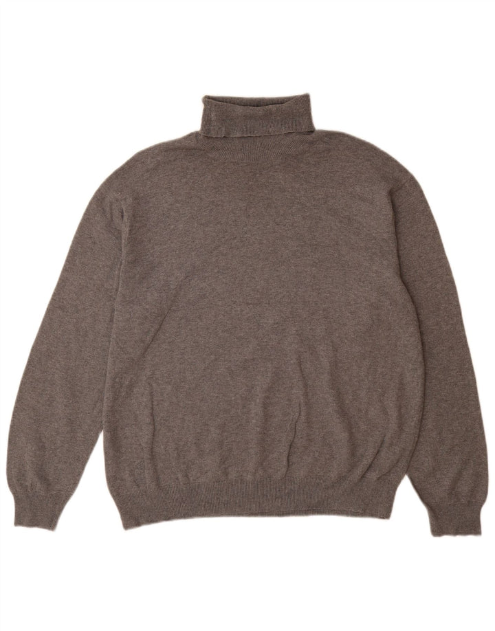 Maglione maglione da uomo a collo alto Massimo Dutti grigio medio