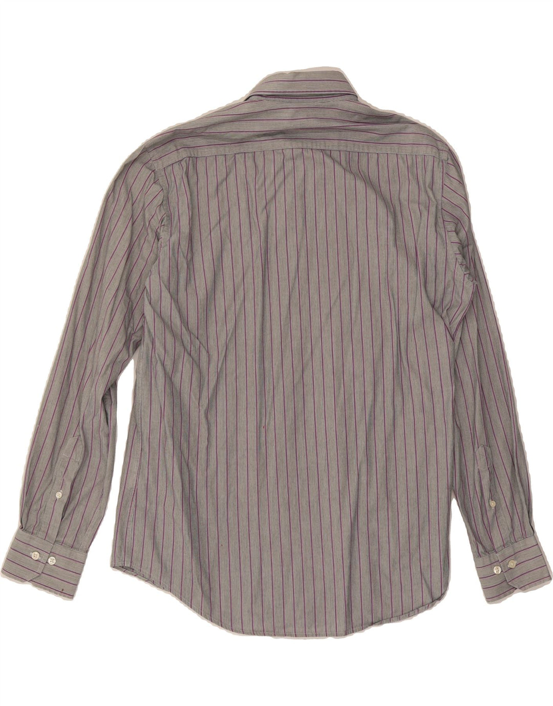 CARRERA Mens Shirt Large Grey Striped Cotton Vintage Carrera and Second-Hand Carrera from Messina Hembry 