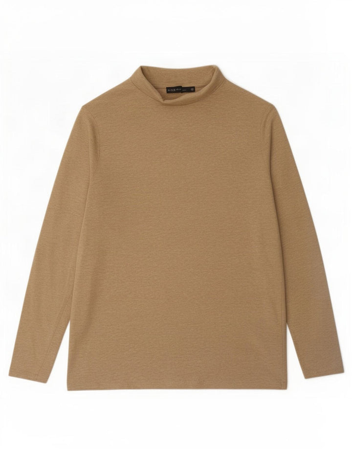 Marks & Spencer Top da donna a maniche lunghe UK 14 Large in cotone marrone