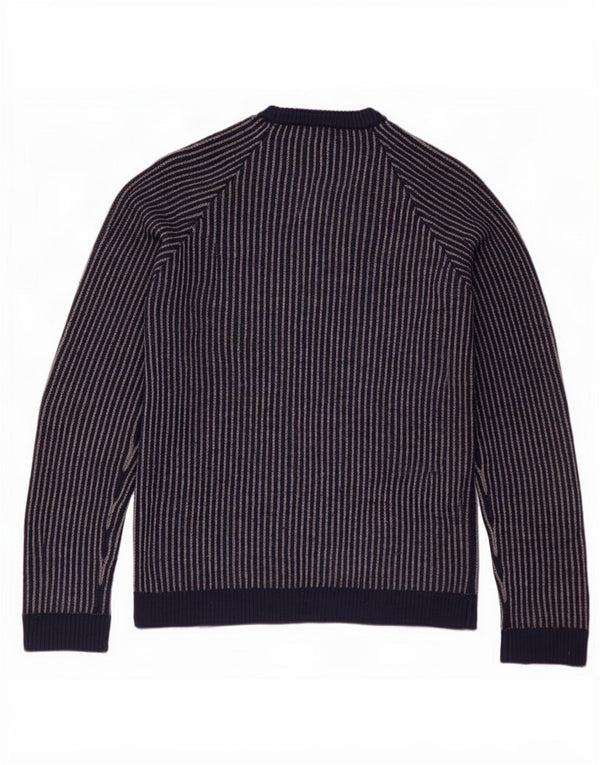 Maglione girocollo da uomo Cos, maglione piccolo in lana a righe blu navy