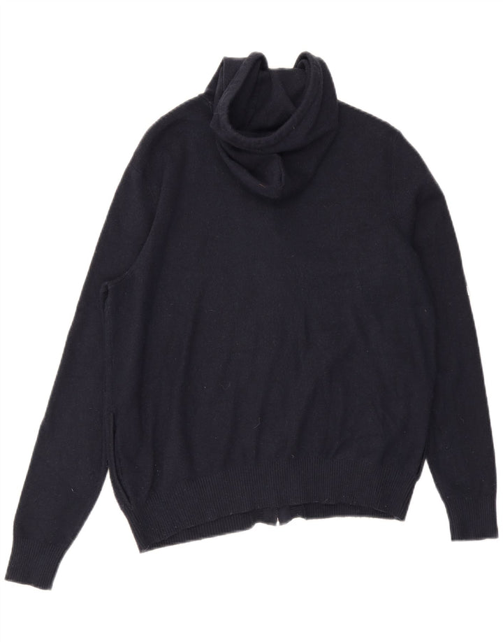 Maglione con cappuccio e zip in maglia da donna Marks & Spencer UK 12 Medio Blu Navy
