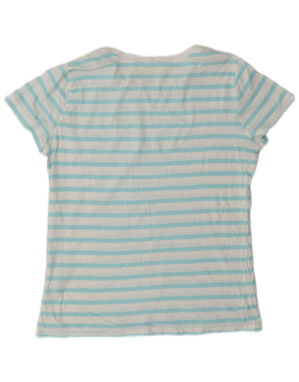 T-shirt da donna Nautica Top UK 16 cotone a righe grandi bianche