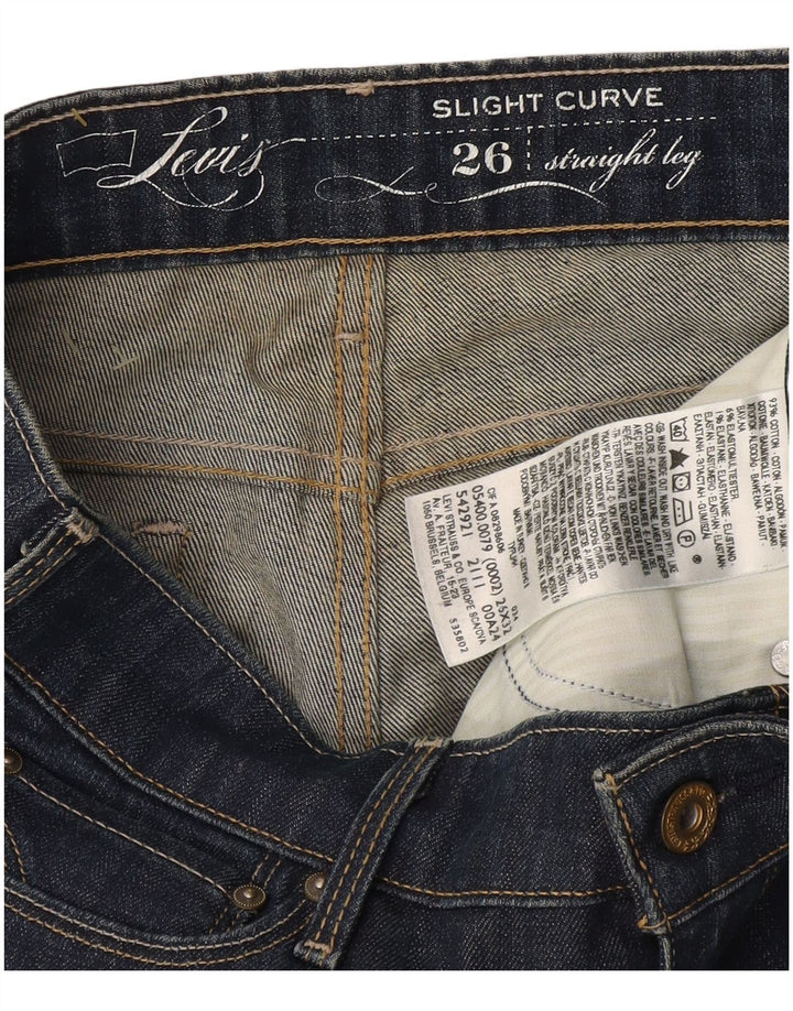 Jeans dritti con curvatura leggera da donna Levi's W26 L32 cotone blu navy