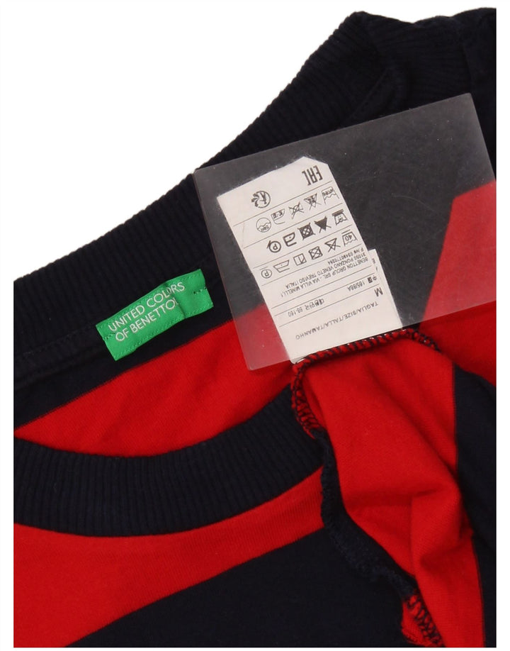 T-shirt uomo BENETTON Top in cotone a righe medie blu navy