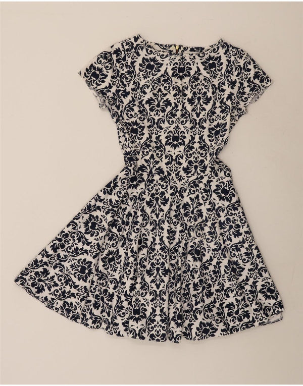 CLOSET Abito da donna a trapezio UK 12 Cotone Paisley bianco medio