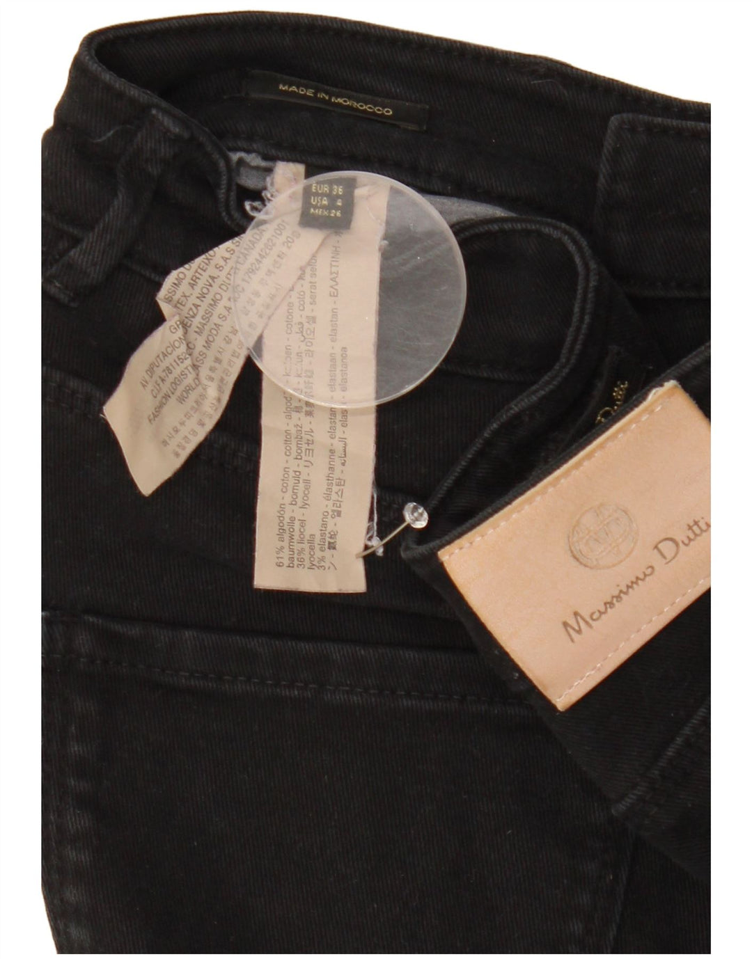 Jeans skinny da donna MASSIMO DUTTI EU 36 XS W26 L28 Cotone nero