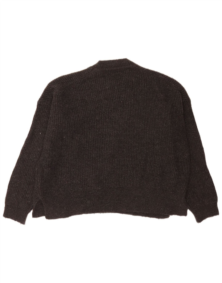 Maglione corto girocollo oversize da donna Zara UK 10 piccolo grigio