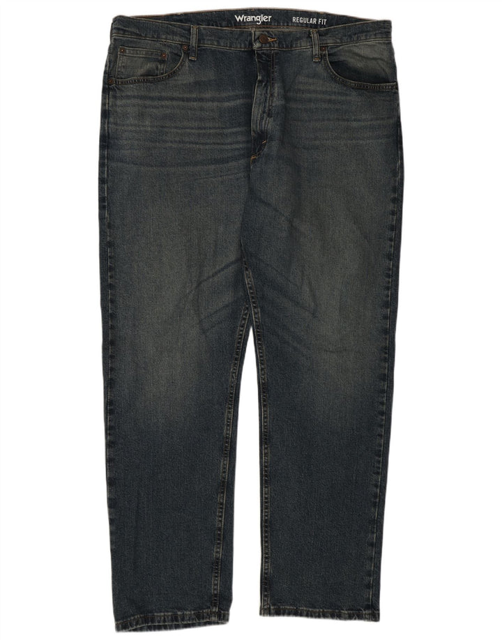 Jeans dritti da uomo Wrangler vestibilità regolare W40 L30 cotone blu