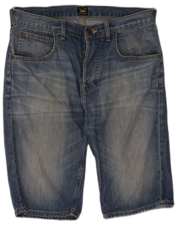 Pantaloncini di jeans da uomo Lee W31 cotone blu medio