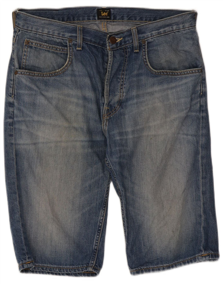 Pantaloncini di jeans da uomo Lee W31 cotone blu medio