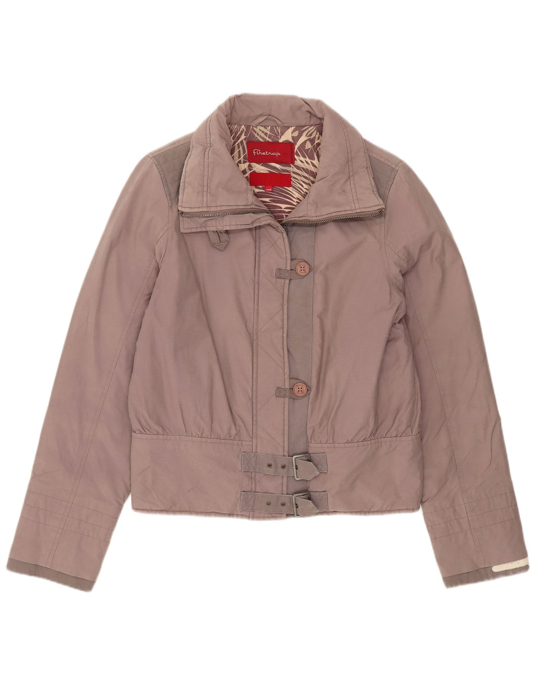 Giacca bomber da donna Firetrap UK 10 piccolo cotone grigio