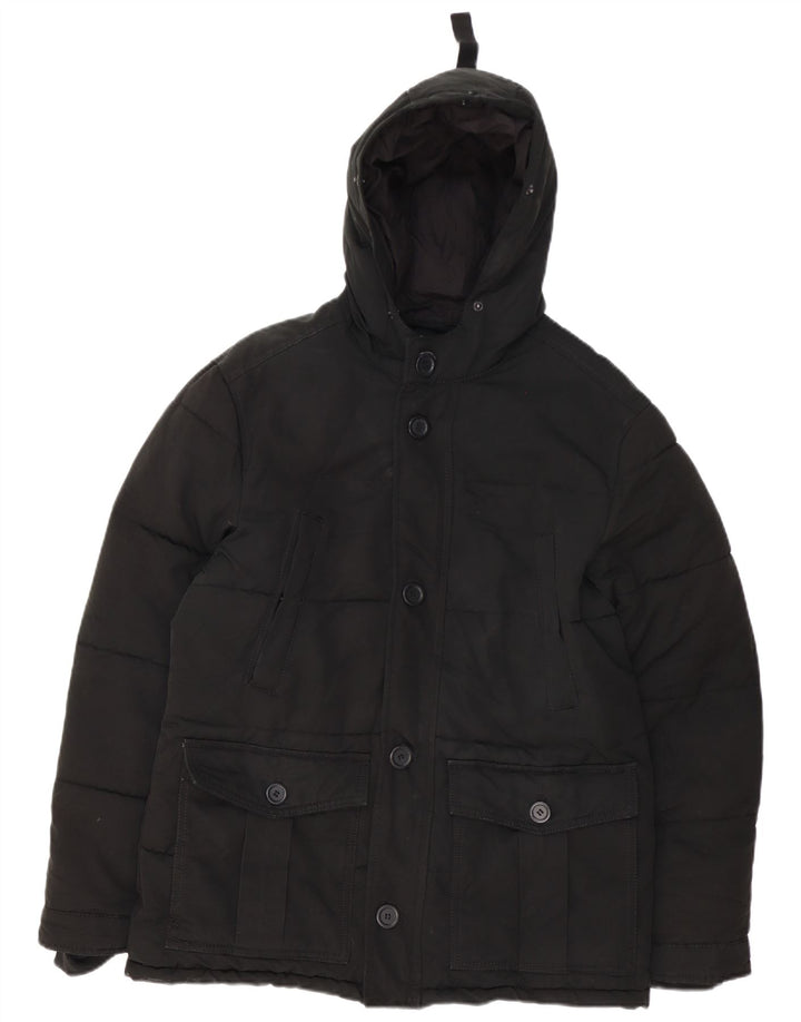 Giacca imbottita con cappuccio da uomo Zara UK 38 media nera