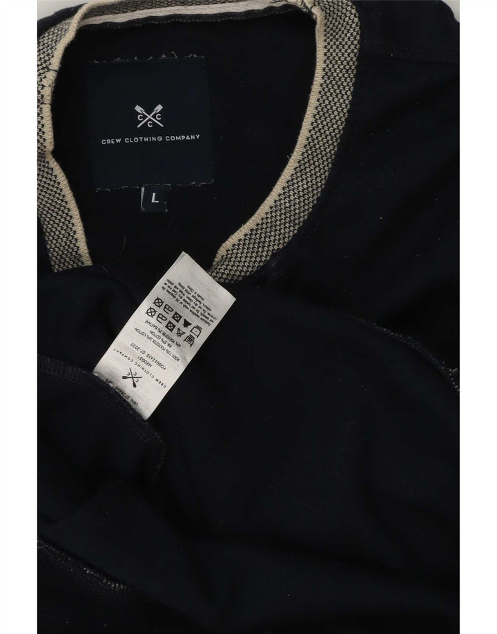 Crew Clothing Felpa da uomo Maglione grande Poliestere color block blu navy