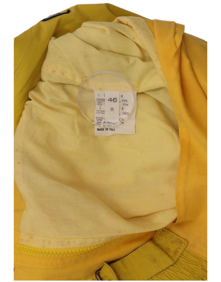 Giubbotto bomber vintage da uomo IT 46 piccolo in cotone color block giallo